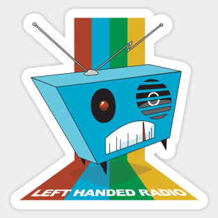 Left Handed Radio Rainbow Design Sticker